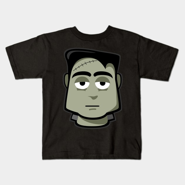 Frankenstein Head Kids T-Shirt by citypanda